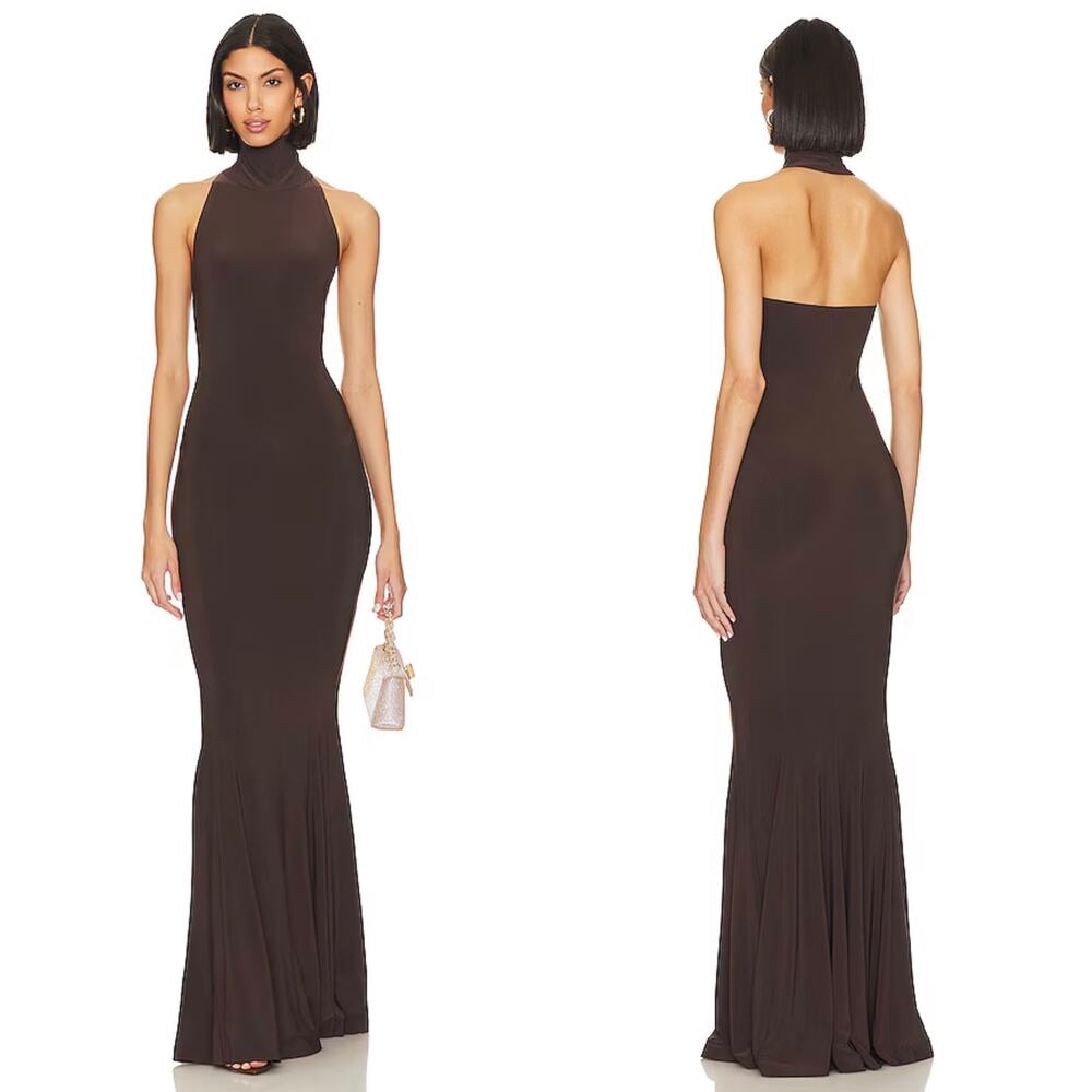 Norma Kamali Brown Maxi Dress